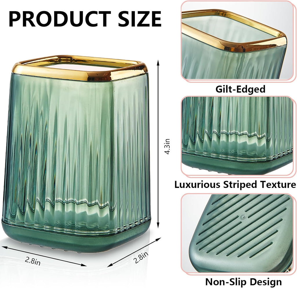 Green Plastic Pen Holder for Desk, Pencil Organizer Cup for Desk & Office