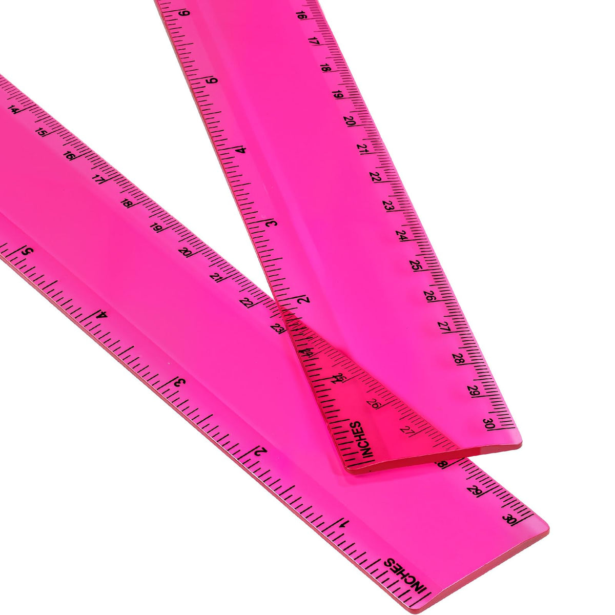EBOOT 2 Pack Plastic Ruler Straight Clear Measuring Tool, Purple, 12 Inch
