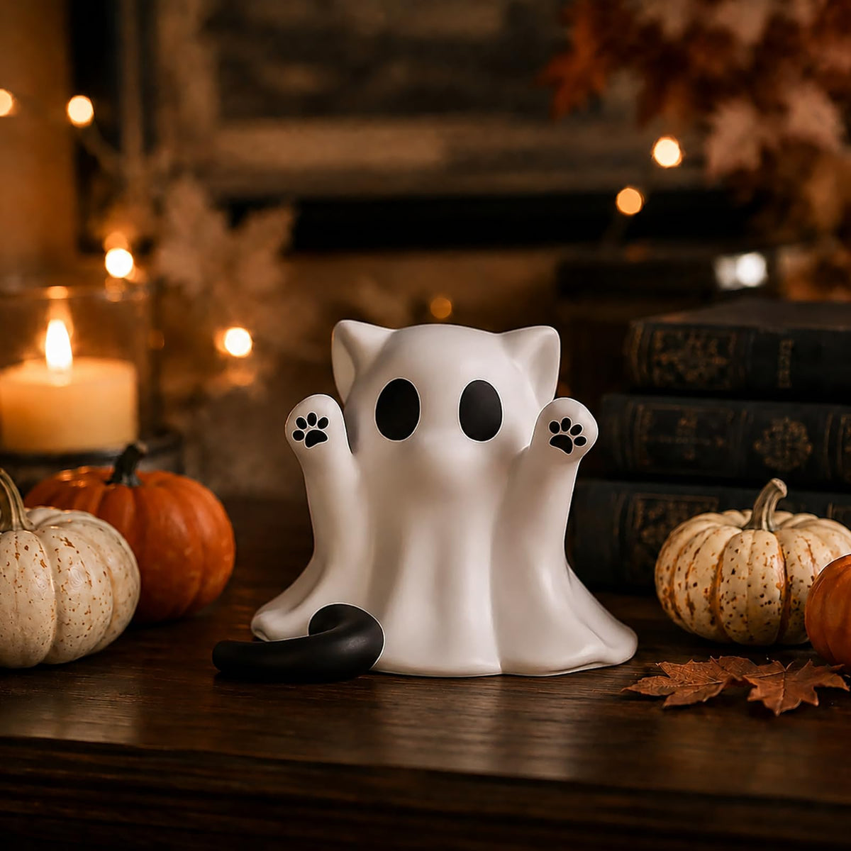Halloween Ghost Figurine - Spooky Resin Pen Holder Statue, Cute Decor for Halloween Decorations Indoor, Funny Porch and Indoor Spooky Home Decor Gifts