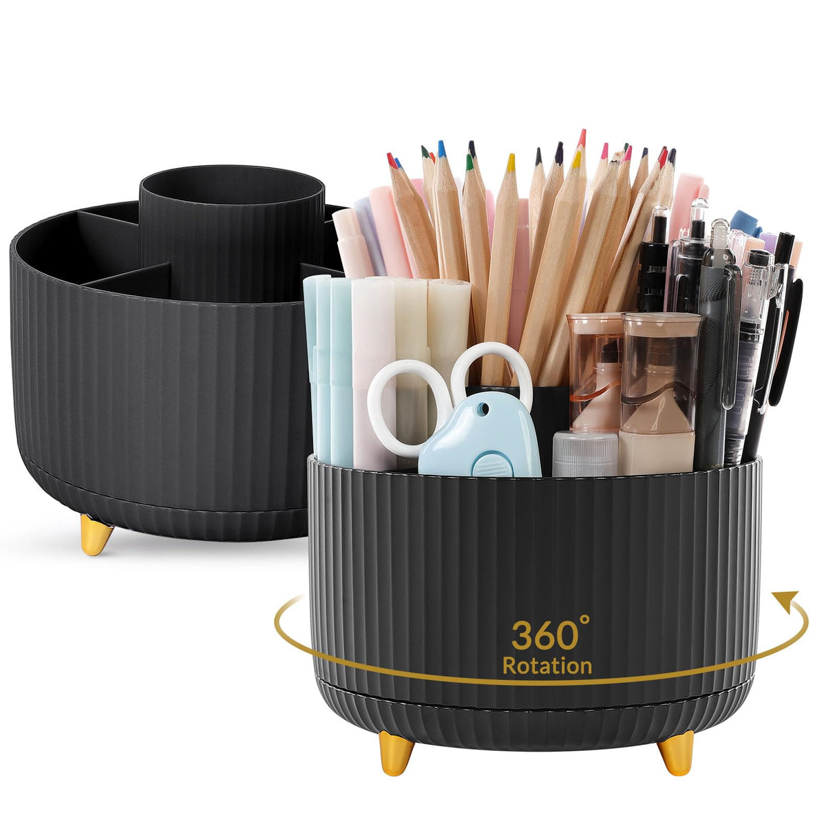 SKYDUE 360 Degree Rotating Desk Organizer, Pencil Pen Holder for Desk
