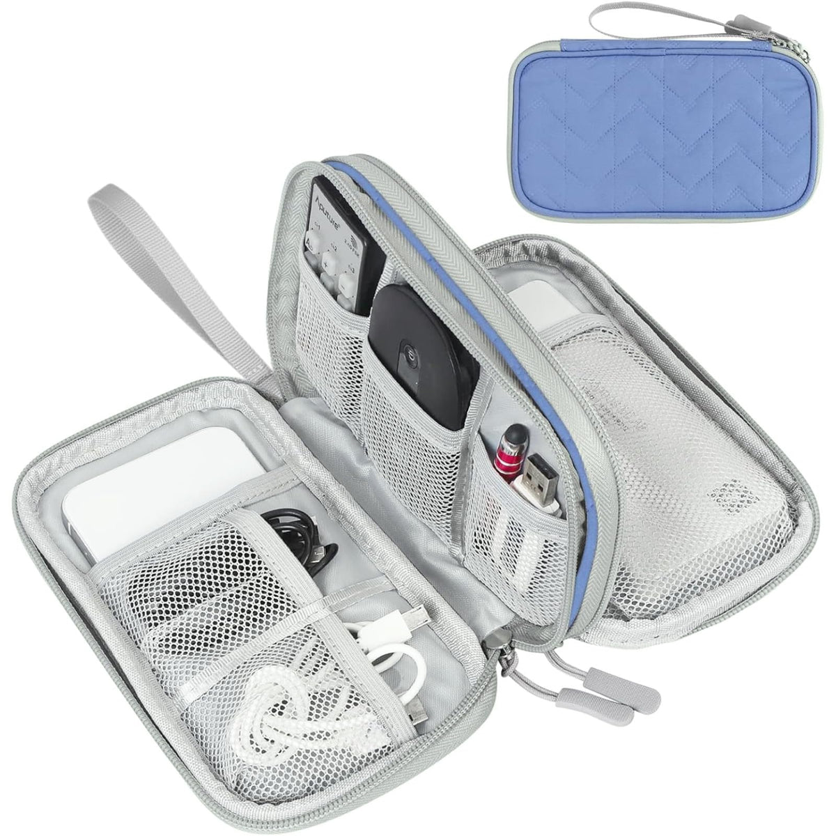 FYY Electronic Organizer, Travel Tech Pouch Bag, Cable Organizer Navy