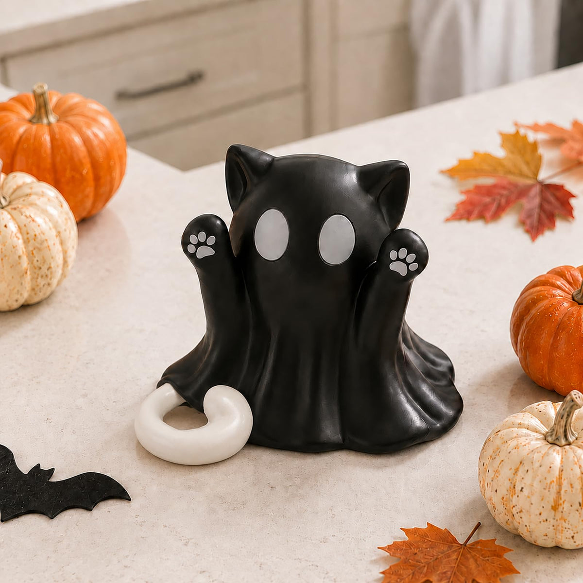 Halloween Ghost Figurine - Spooky Resin Pen Holder Statue, Cute Decor for Halloween Decorations Indoor, Funny Porch and Indoor Spooky Home Decor Gifts