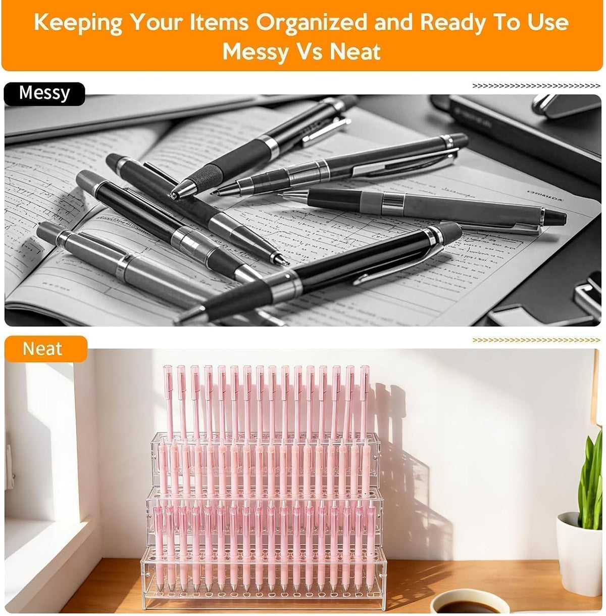 144-Slots Pen Holder for Craft Shows,Acrylic Pen Display Stand Holders