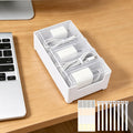 8 Individual Cable Organizer Boxes With Base, Cord Storage Organizer With Labels And Cable Straps For Charging Cables, Adapters, Earphones (8 pcs Individual Cable, 1 Pack)