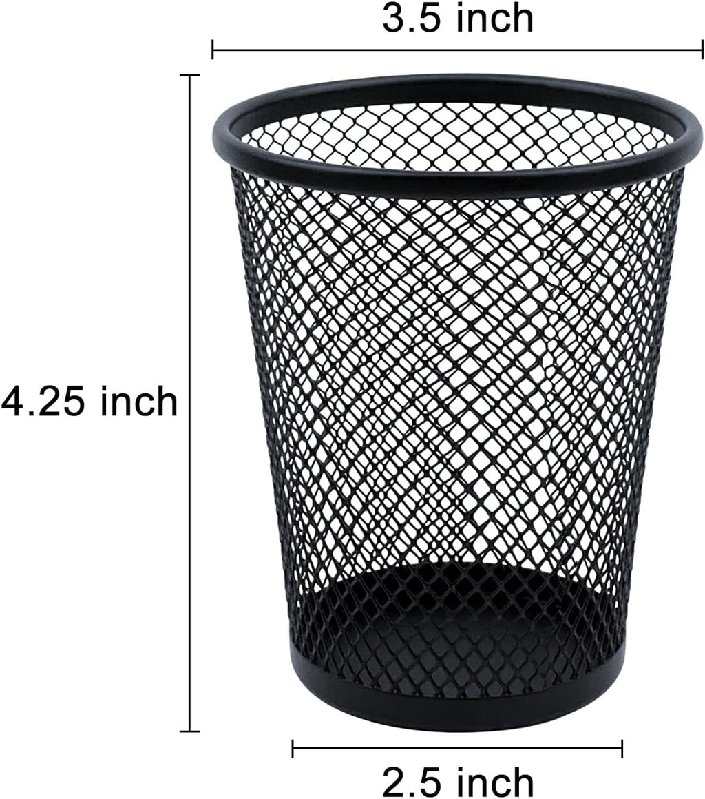 HSYMQ Desk Pencil Pen Holder, Wire Mesh Pen Cup Holder for Desk Organizer and Office Desk Accessories (12 Pack)
