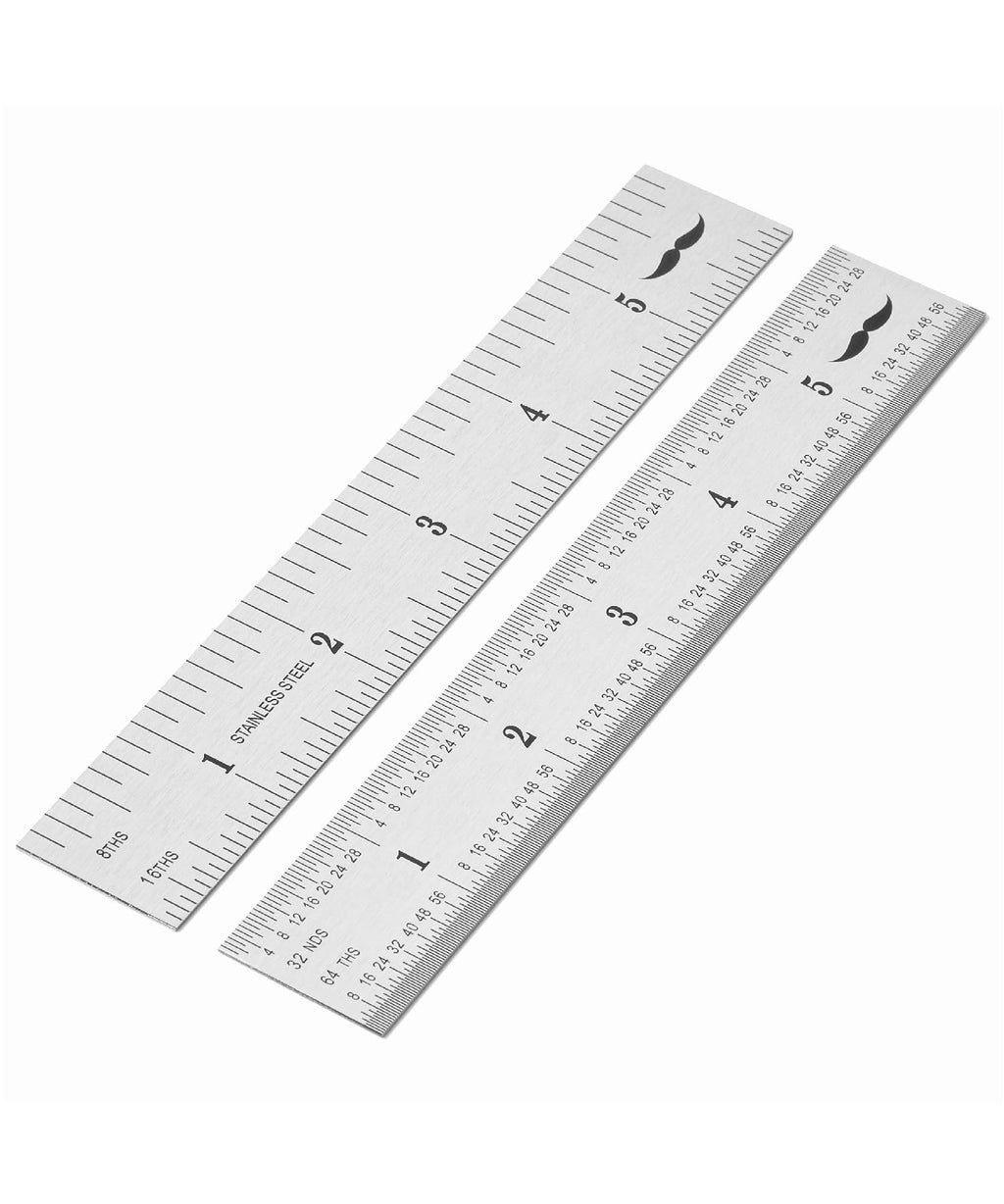 Mr. Pen- Machinist Ruler, 2 Pack, 150mm, Stainless Steel Imperial