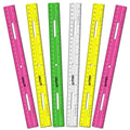 EXTRIC Ruler 12 Inch Clear Plastic Rulers 6 PK Classroom Set Metric Inch