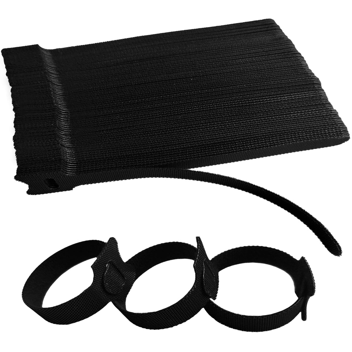 200 PCS 6 Inches Black Reusable Cable Ties, Adjustable Cord Straps, Cable Organizer, Cord Wrap and Hook Loop Cords Management,Adjustable Cord Ties for Organizing Home,Office,Data Centers