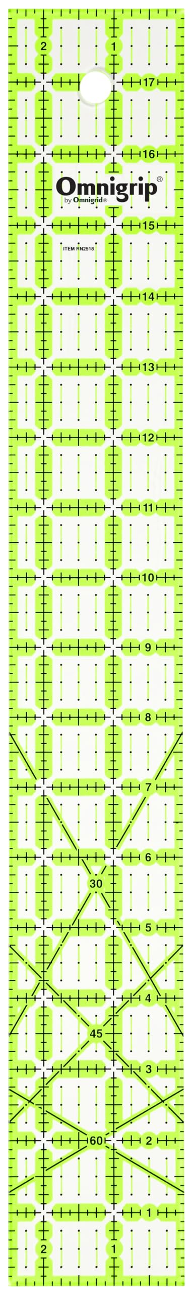 Omnigrip Non-Slip Rectangle Quilting Ruler, Cuts Two -1/2" x 12-1/2" Fabric
