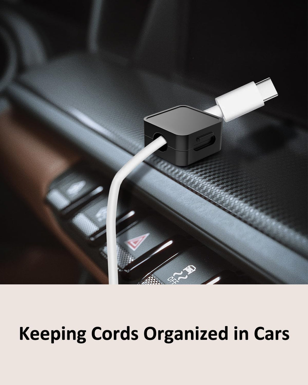 8-Pack Cable Organizers, Magnetic Cable Clips, Cable Holders Black