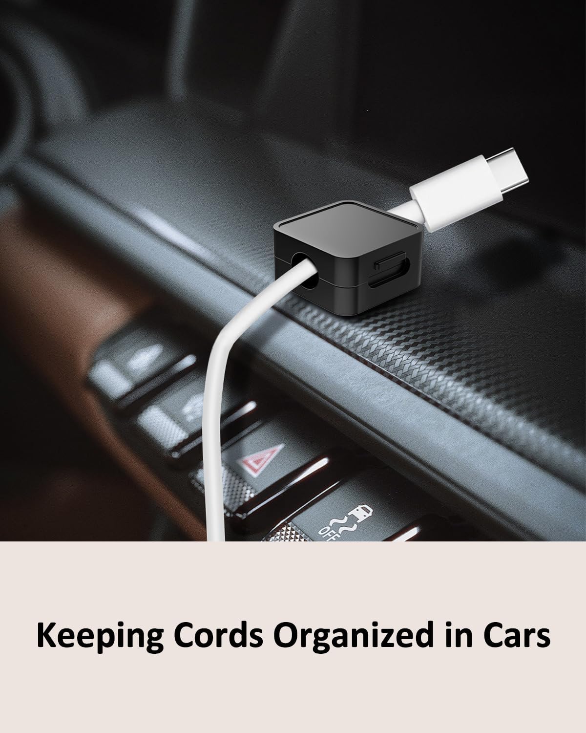 8-Pack Cable Organizers, Magnetic Cable Clips, Cable Holders Black