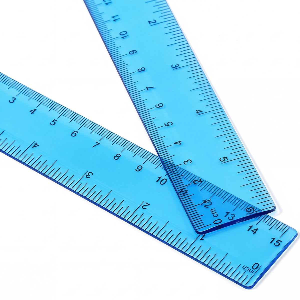 EBOOT 2 Pack Plastic Ruler Straight Clear Measuring Tool, Purple, 12 Inch