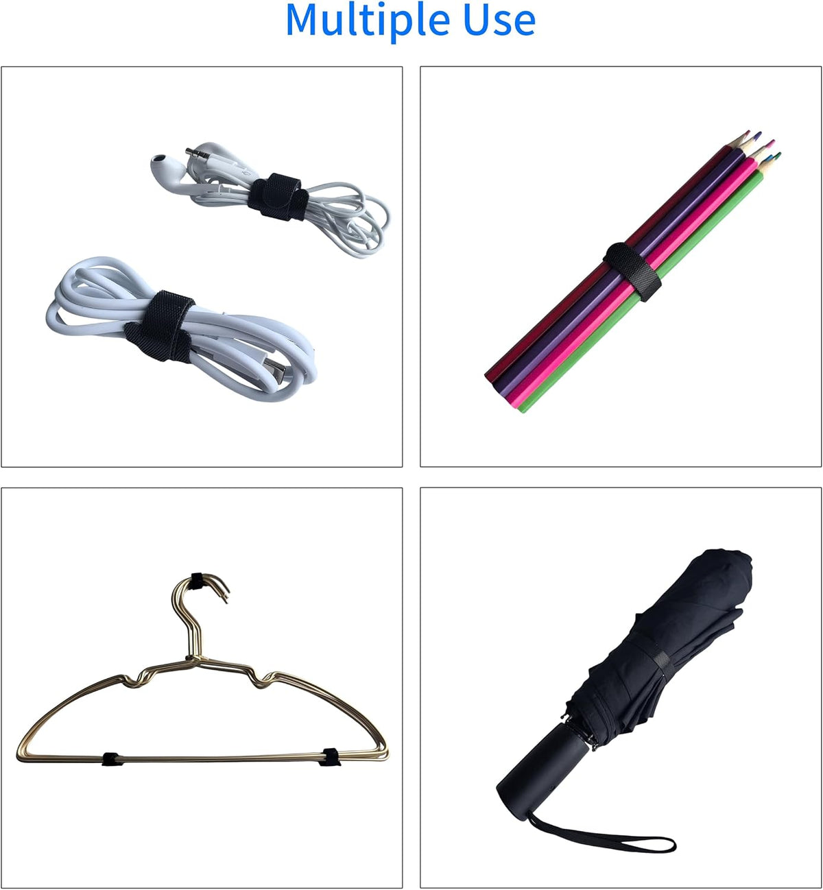 200 PCS 6 Inches Black Reusable Cable Ties, Adjustable Cord Straps, Cable Organizer, Cord Wrap and Hook Loop Cords Management,Adjustable Cord Ties for Organizing Home,Office,Data Centers