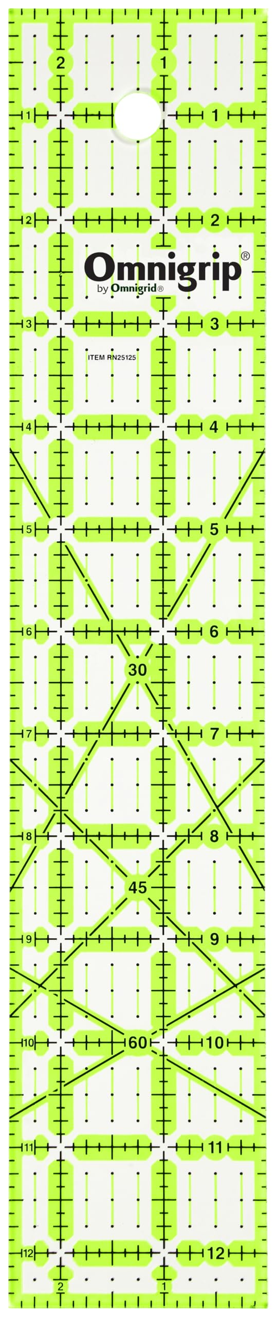 Omnigrip Non-Slip Rectangle Quilting Ruler, Cuts Two -1/2" x 12-1/2" Fabric