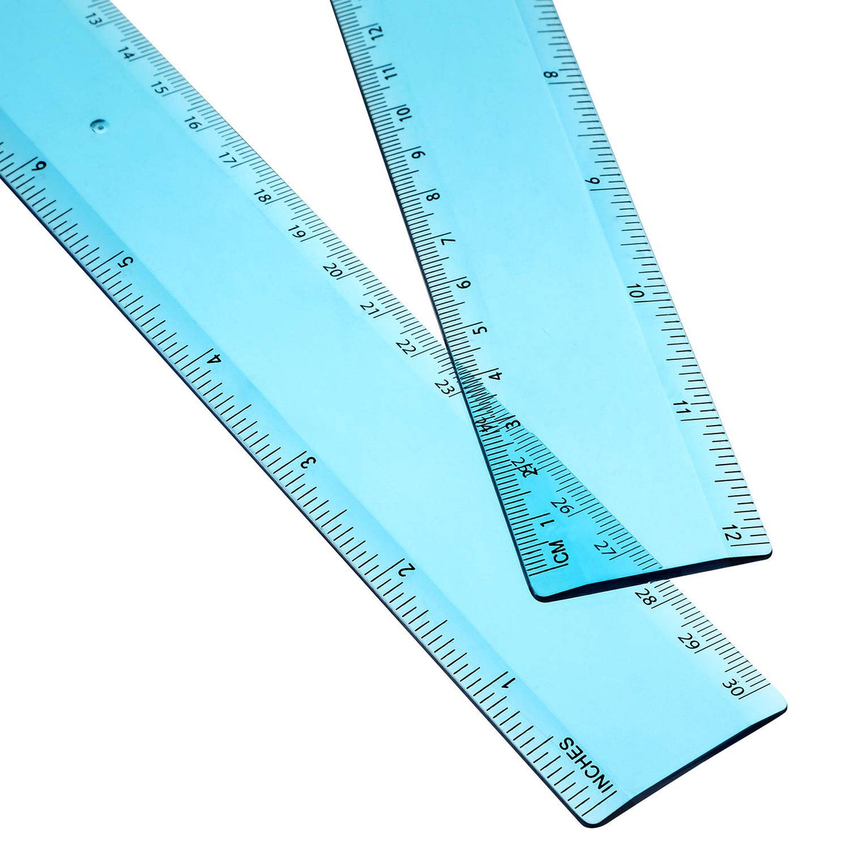 EBOOT 2 Pack Plastic Ruler Straight Clear Measuring Tool, Purple, 12 Inch
