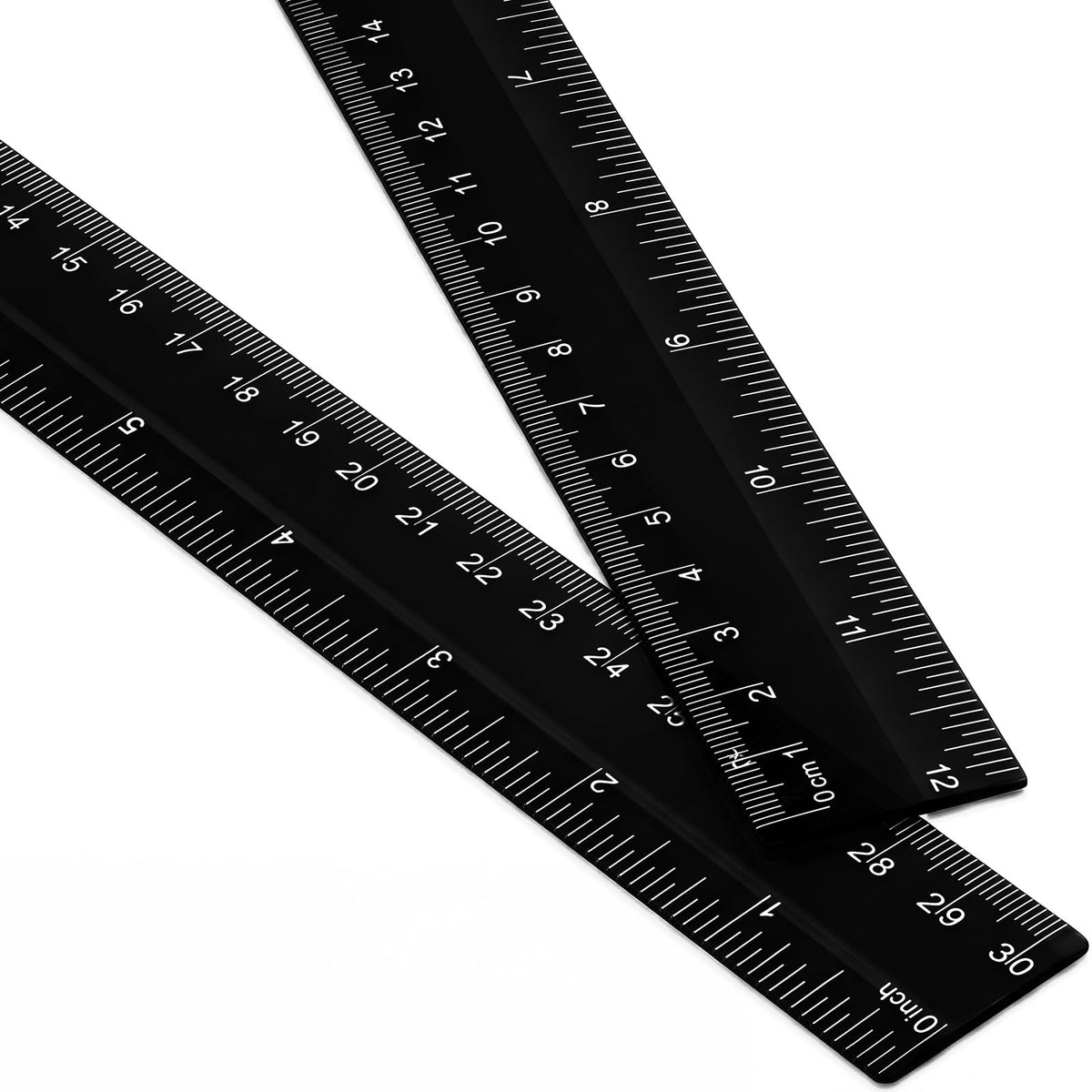 EBOOT 2 Pack Plastic Ruler Straight Clear Measuring Tool, Purple, 12 Inch