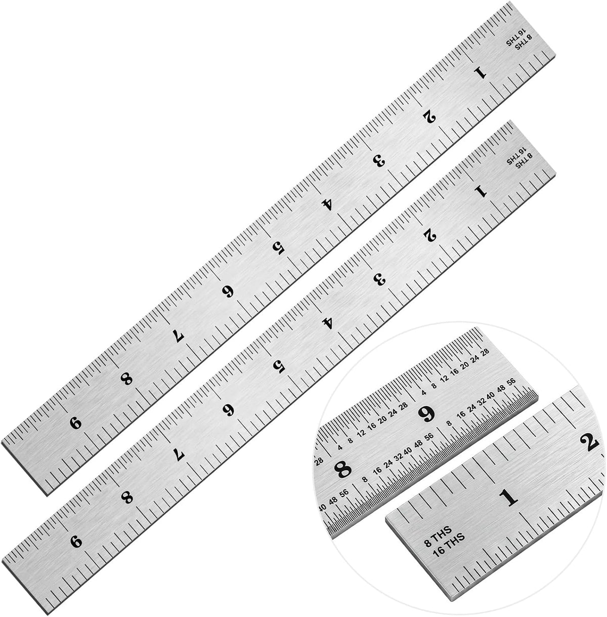 Eboot 2 Pcs Stainless Steel Ruler for Machinist Engineer, 10 Inch
