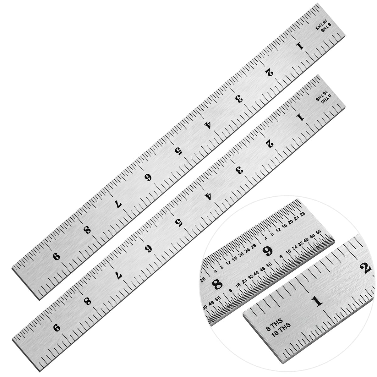 Eboot 2 Pcs Stainless Steel Ruler for Machinist Engineer, 10 Inch