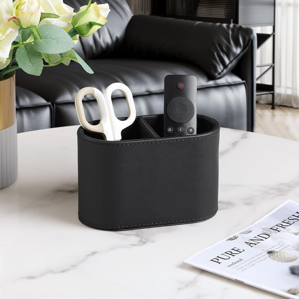 Pen Holder for Desk, Small Remote Control Holder, Black