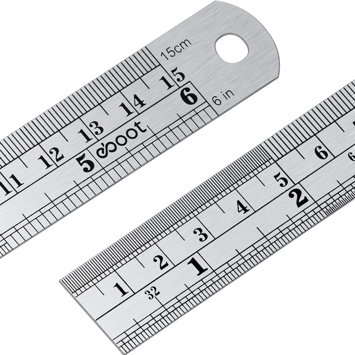 Stainless Steel Ruler and Metal Rule Kit with Conversion Table (Rose Red, 12 Inch, 6 Inch)