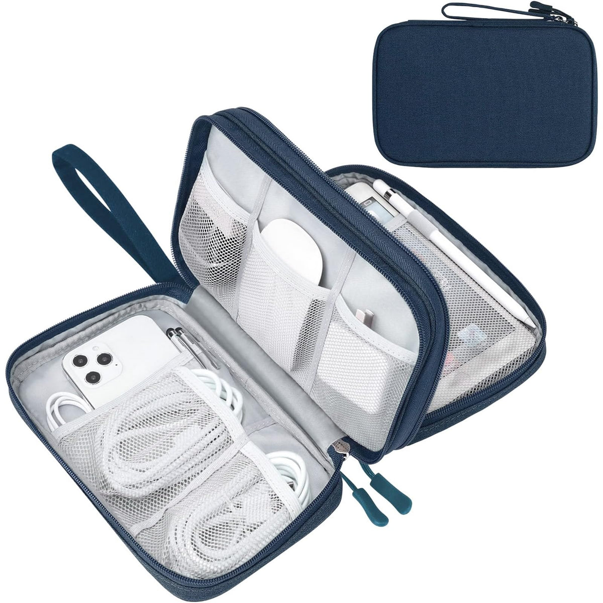 FYY Electronic Organizer, Travel Tech Pouch Bag, Cable Organizer Navy