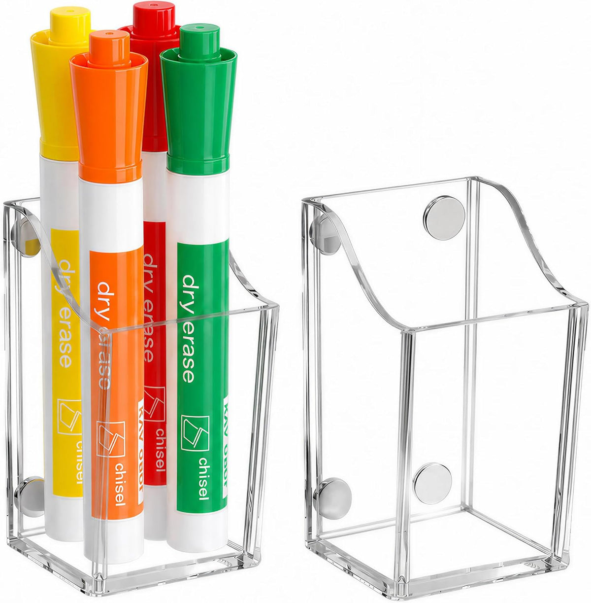 HBlife Acrylic Magnetic Pen Holder Set for Whiteboard Fridge Locker
