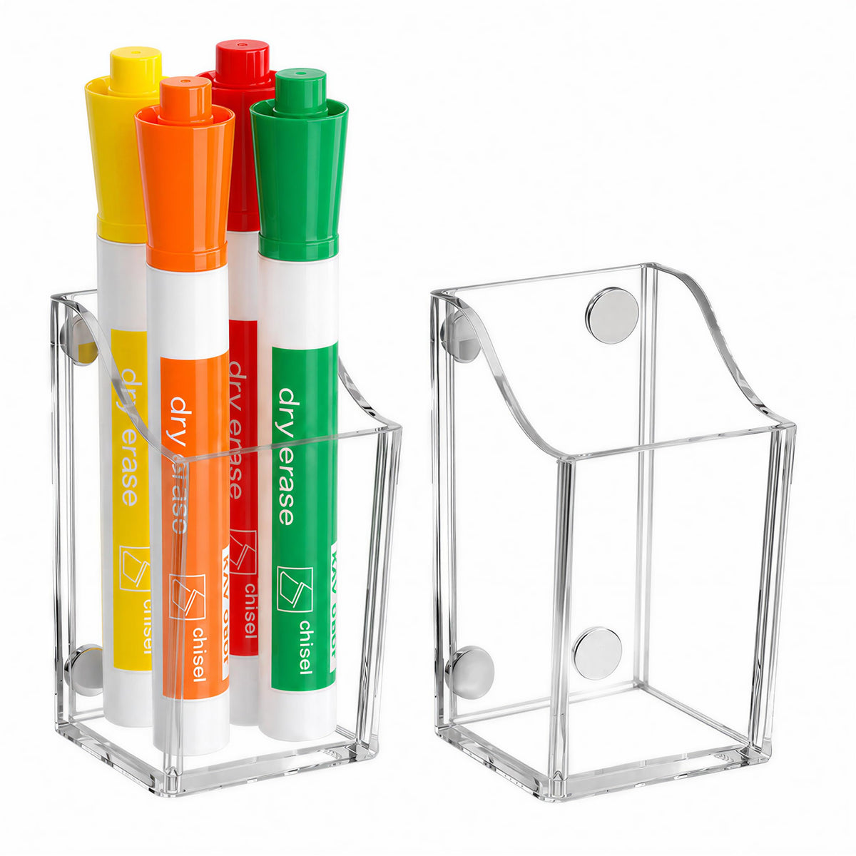 HBlife Acrylic Magnetic Pen Holder Set for Whiteboard Fridge Locker