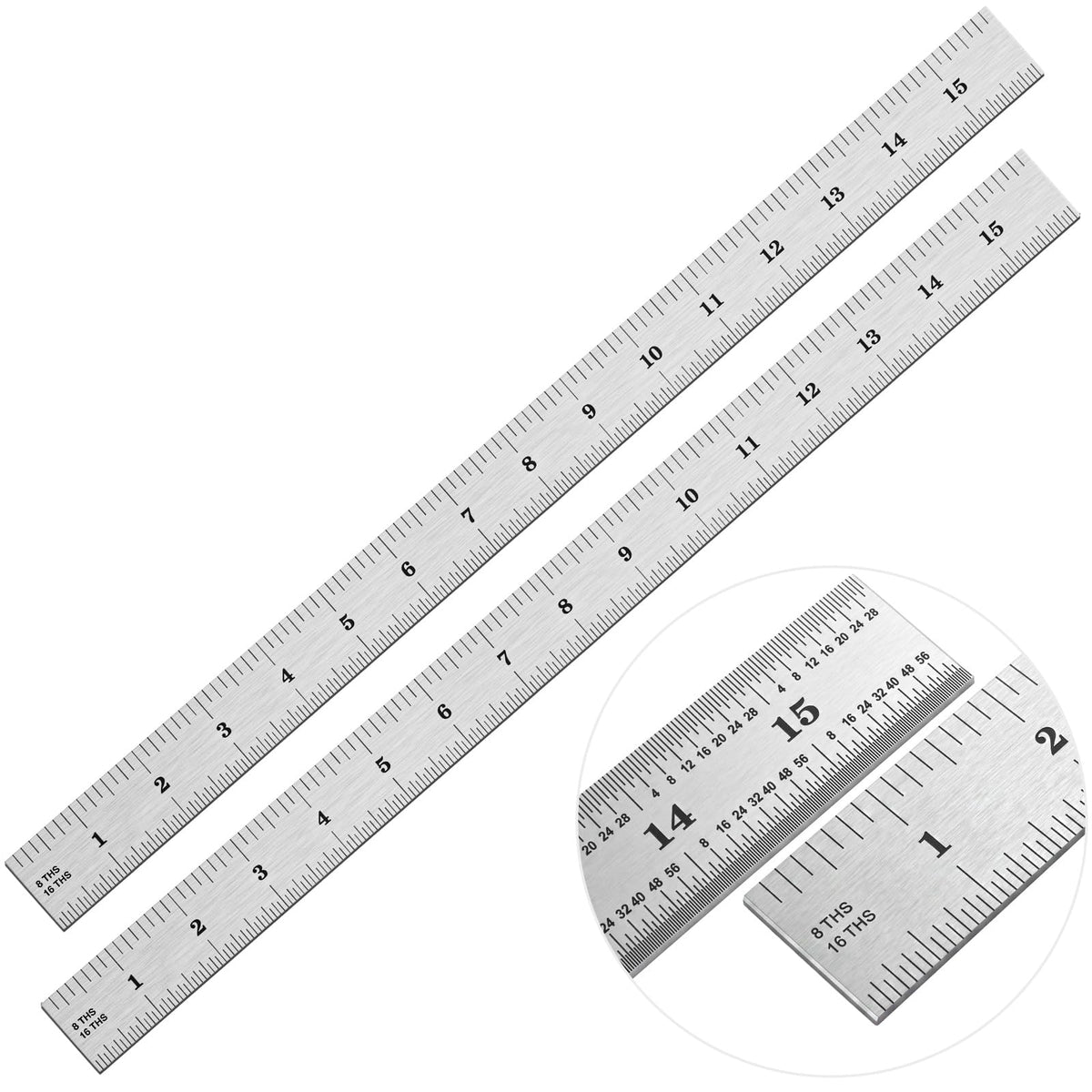 Eboot 2 Pcs Stainless Steel Ruler for Machinist Engineer, 10 Inch