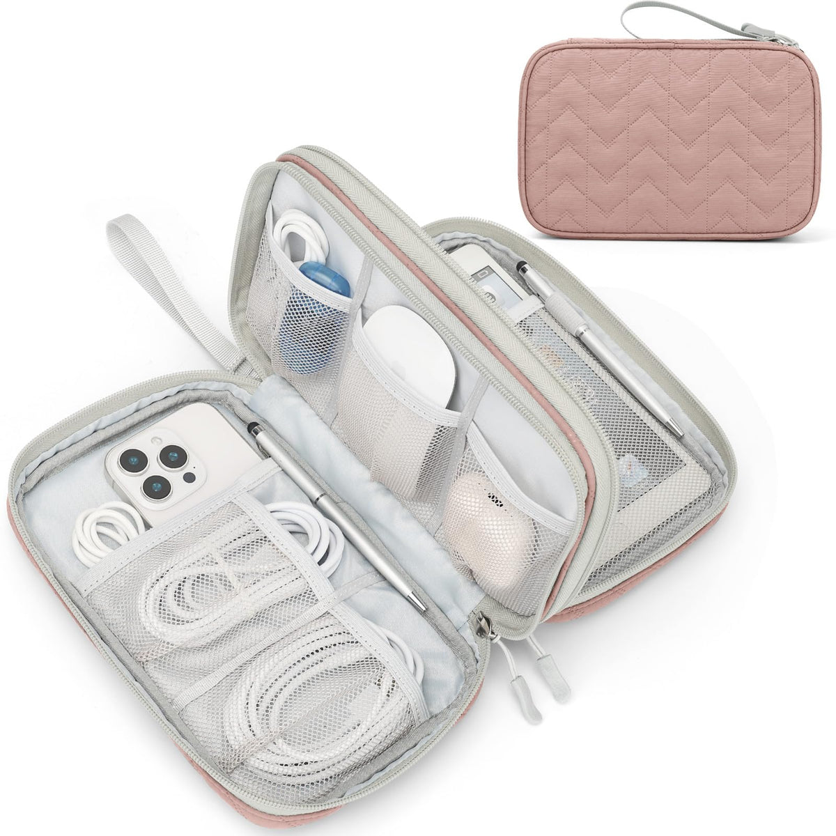 FYY Electronic Organizer, Travel Tech Pouch Bag, Cable Organizer Navy