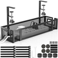 Under Desk Cable Management Tray, GZOKMOG 15.75" No Drill Cable Management,