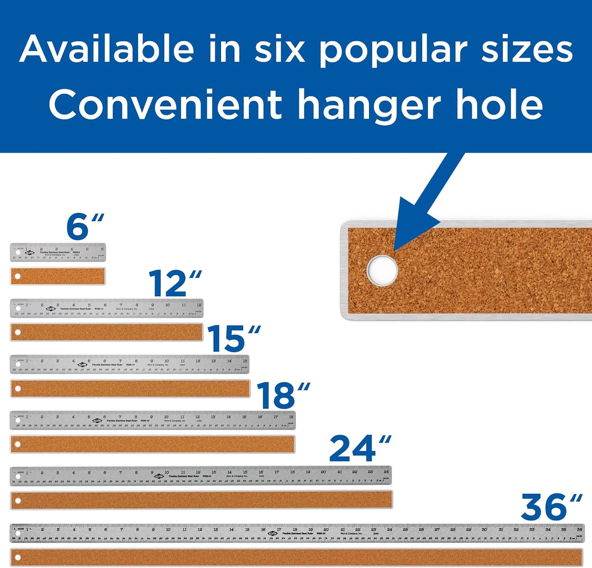 ALVIN Stainless Steel Ruler 24 Inches Model R590-24 Drawing and Design Tool for Students and Professionals, Great for Drafting, Architecture, Engineering, and Art - Stainless Steel Ruler -24 Inches