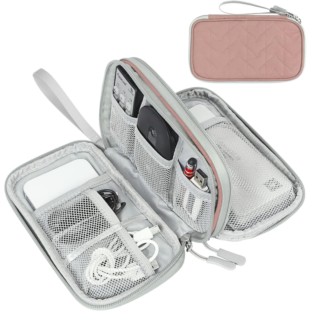 FYY Electronic Organizer, Travel Tech Pouch Bag, Cable Organizer Navy