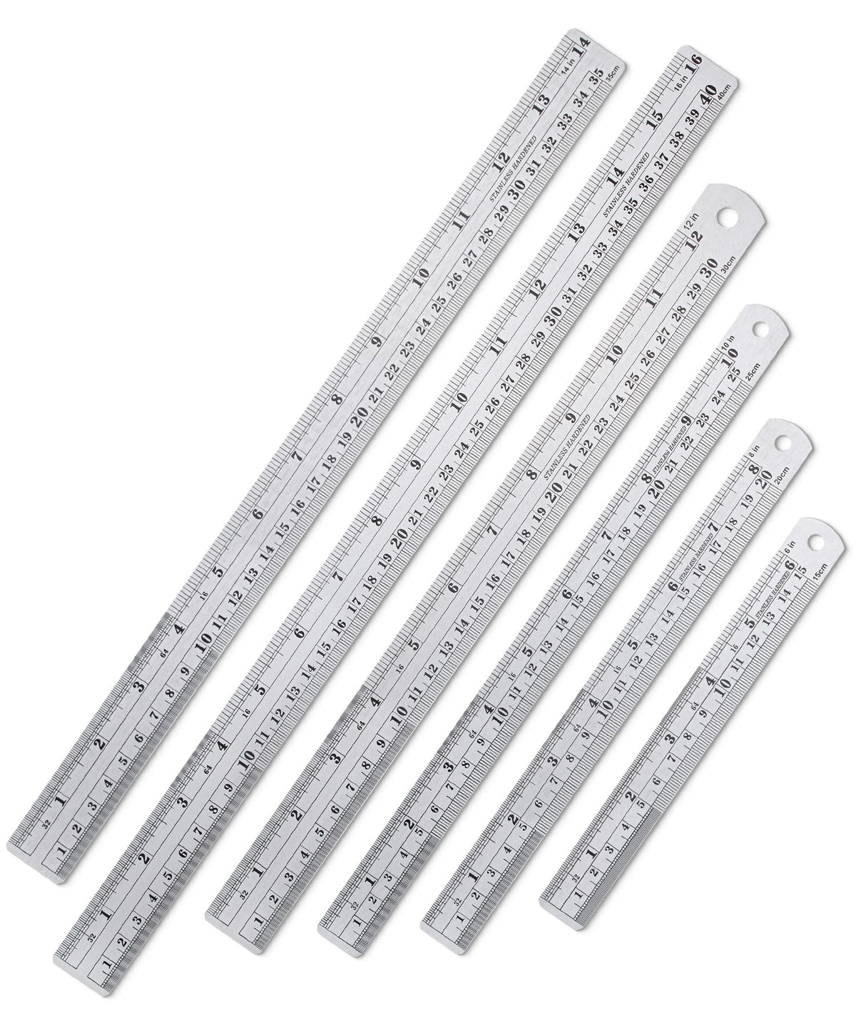 Mr. Pen- Metal Straight Edge Ruler, 4 pcs, 6", 8", 12", 14"