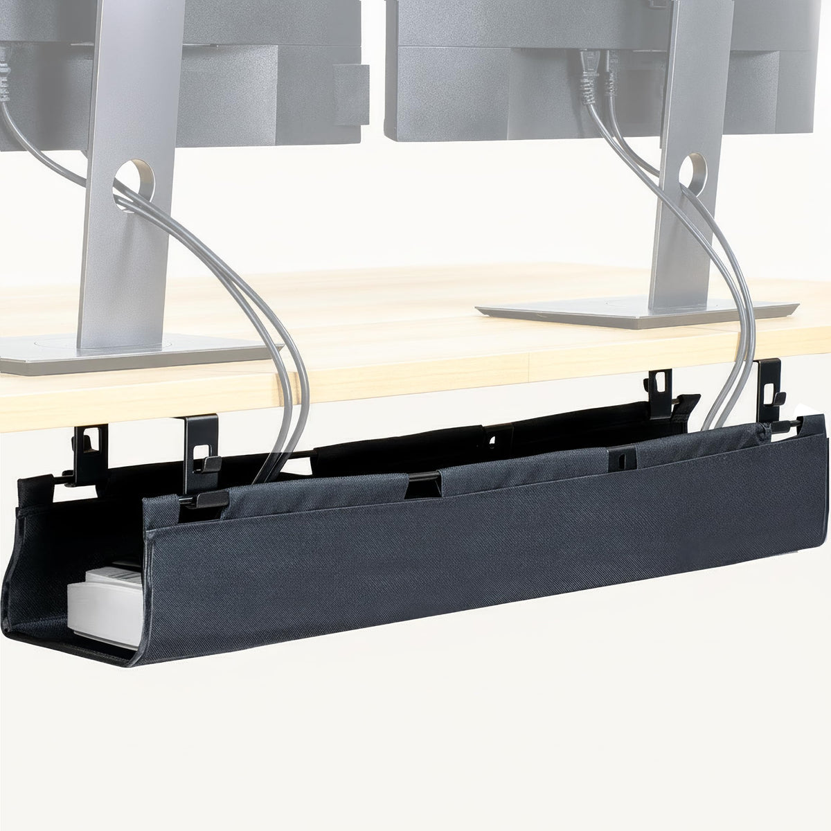 VIVO Black Screw-on 47 in Fabric Cable Management Tray, DESK-AC47F-S