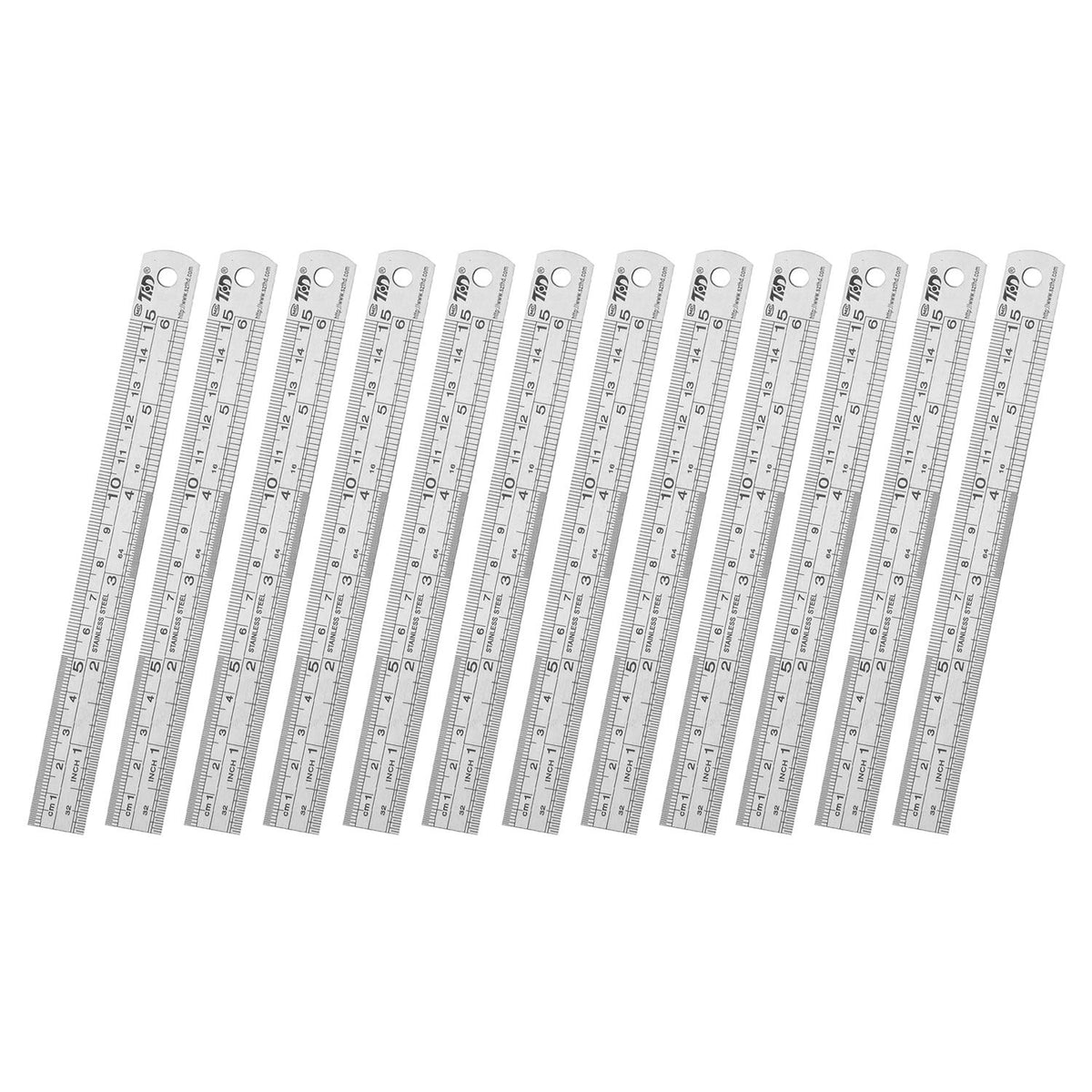 ZZTX Metal Ruler 6 Inches Stainless Steel 6 Pack