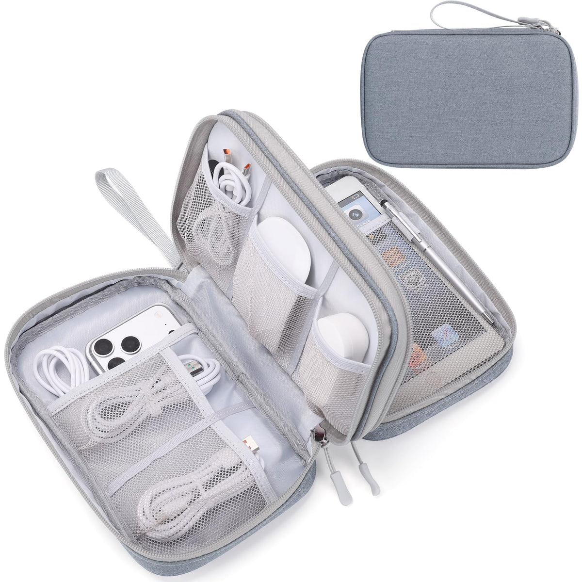 FYY Electronic Organizer, Travel Tech Pouch Bag, Cable Organizer Navy