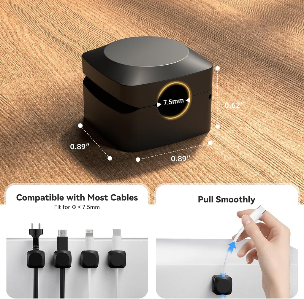 Daisyhome Rotatable Cord Organizer, Strong Adhesive Spring Cable Clips