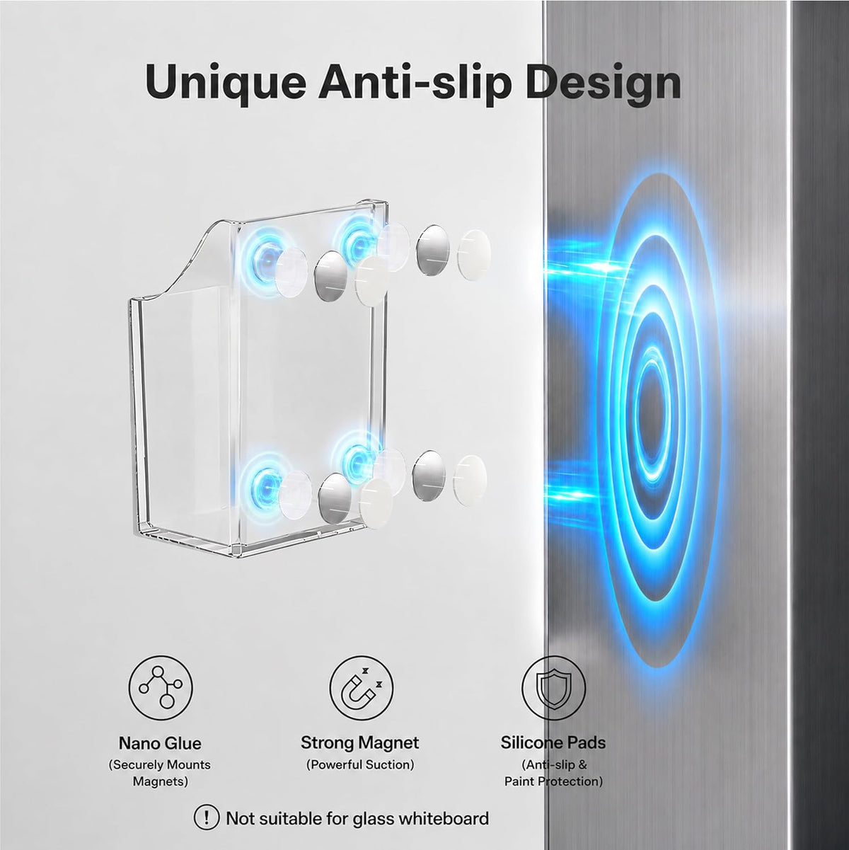 HBlife Acrylic Magnetic Pen Holder Set for Whiteboard Fridge Locker