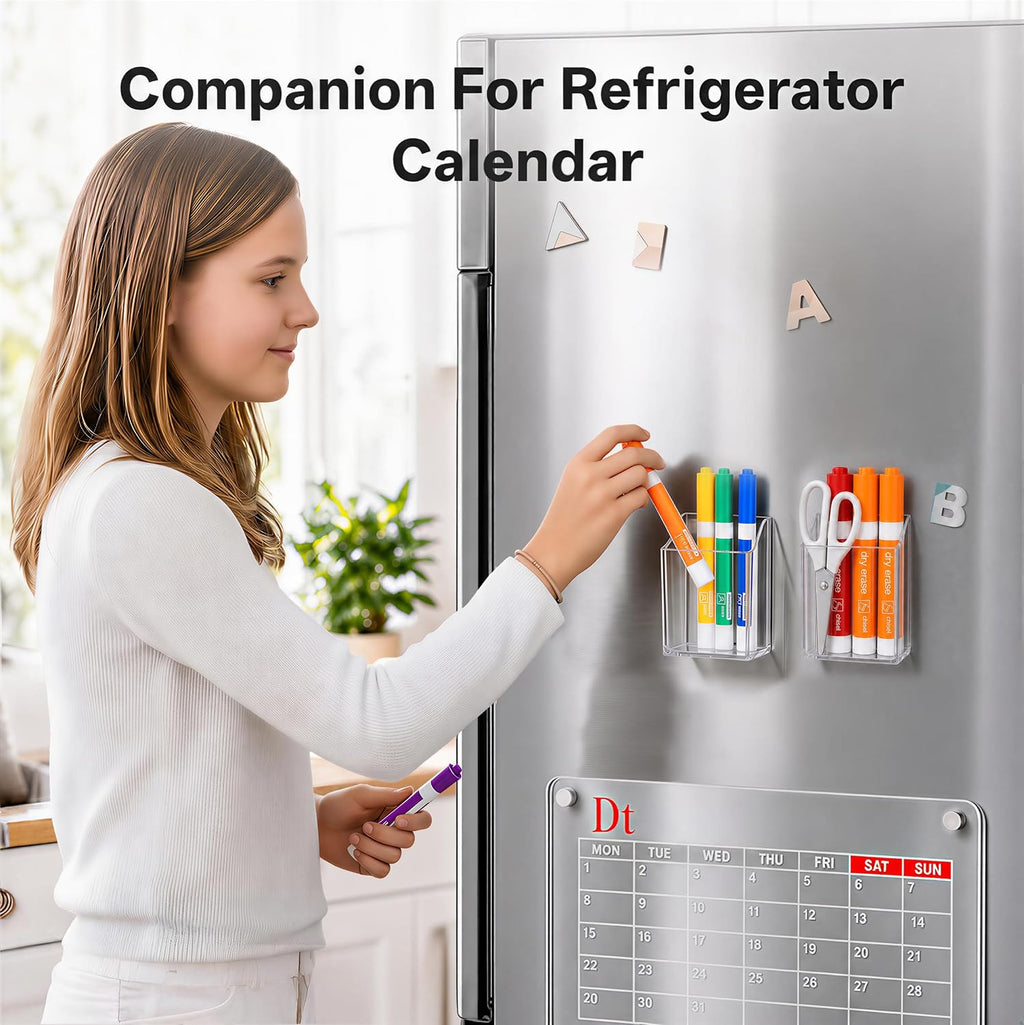 HBlife Acrylic Magnetic Pen Holder Set for Whiteboard Fridge Locker