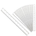 30PCS Clear Ruler Plastic Rulers 12 Inch, with Inches and Metric for School Classroom, Home, or Office (Clear)