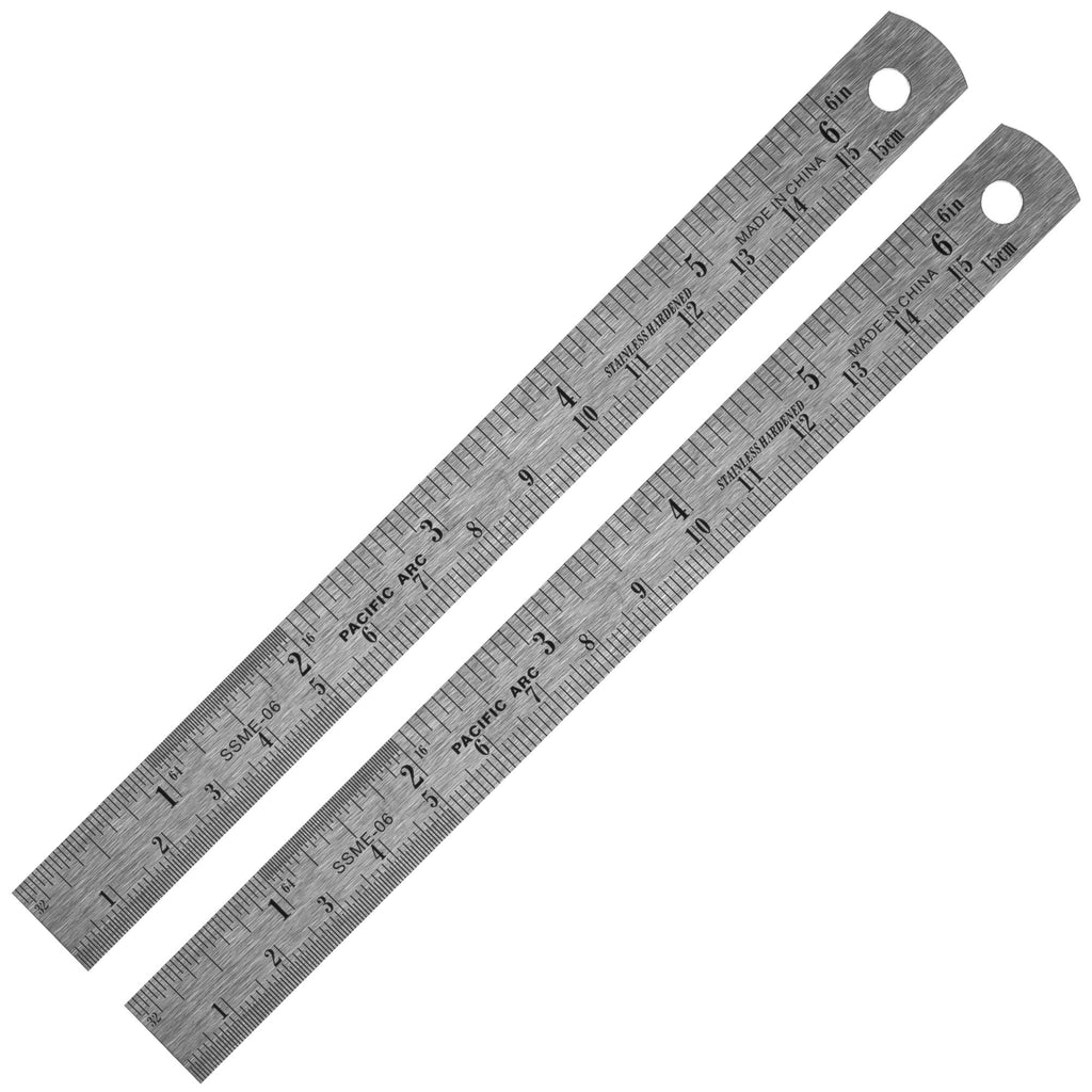 Pacific Arc 12 Inch Stainless Steel Ruler with Inch/Metric Conversion Table