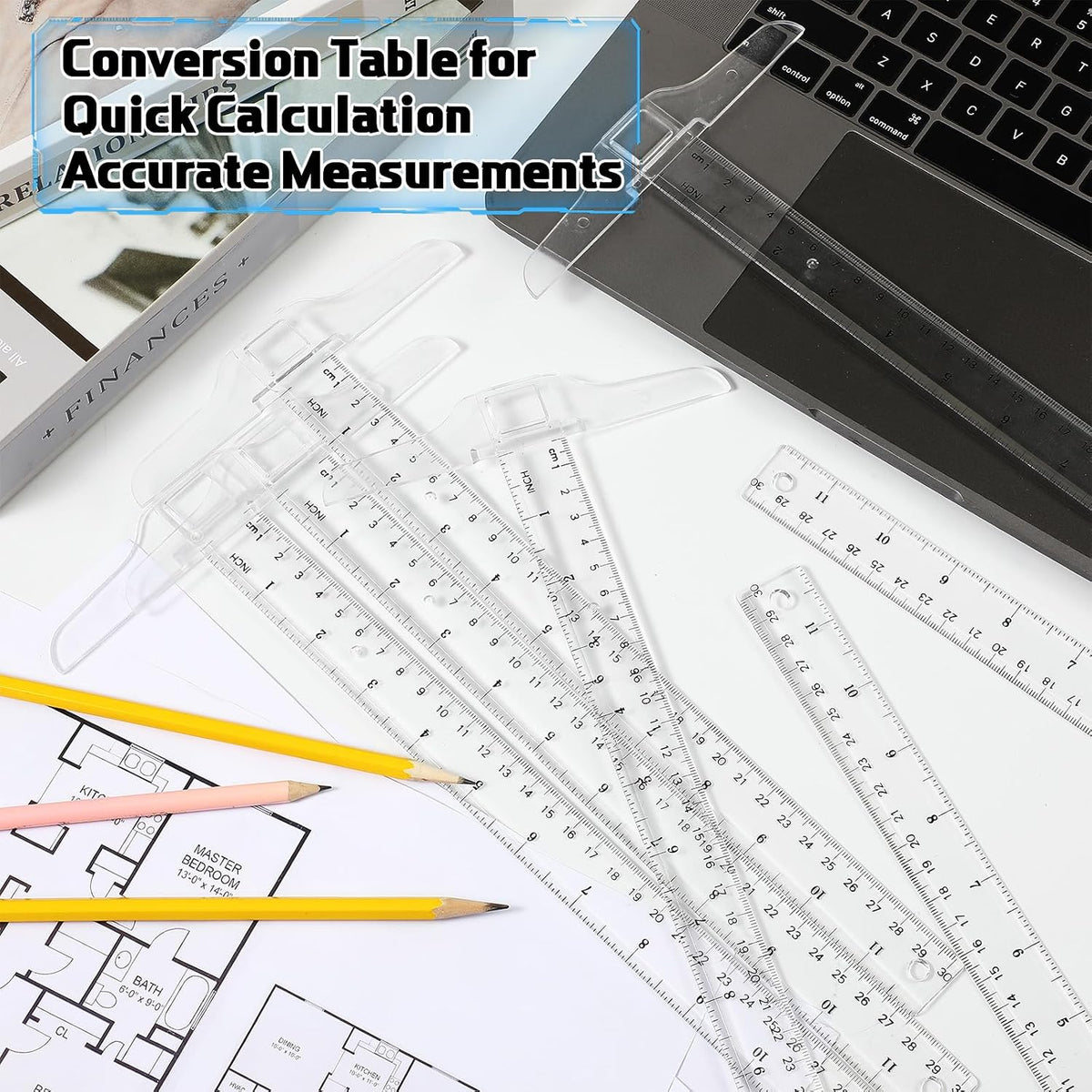 Pangda 1 Pcs 12 Inch T-Square Ruler Plastic for Drafting Drawing