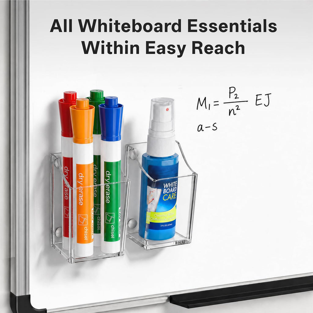 HBlife Acrylic Magnetic Pen Holder Set for Whiteboard Fridge Locker