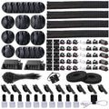 Cord Management Organizer Kit 4 Cable Sleeve split 192PCS Cable Management