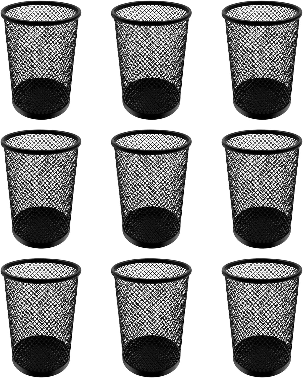HSYMQ Desk Pencil Pen Holder, Wire Mesh Pen Cup Holder for Desk Organizer and Office Desk Accessories (12 Pack)