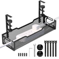 Under Desk Cable Management Tray, No Drill Mesh Cable Tray Cord Organizer