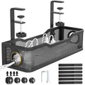 Under Desk Cable Management Tray White, Cinati Wire Organizers No Drill, Cable Tray with Clamp for Wire Management, Cord Organization Box for Office, Home - No Damage to Desk