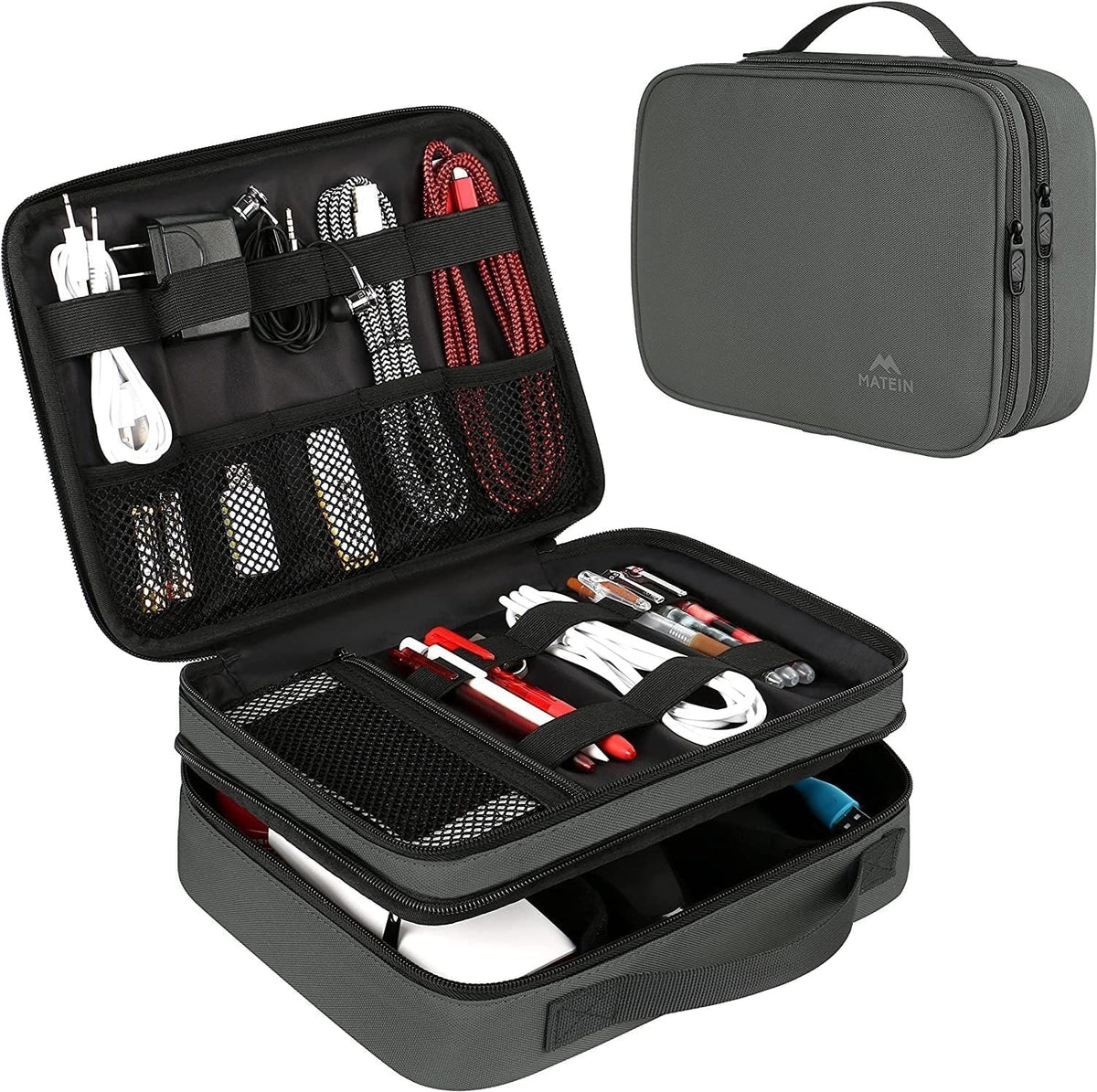 MATEIN Cable Organizer Bag, Large Travel Storage Bag, Sturdy Tool Case