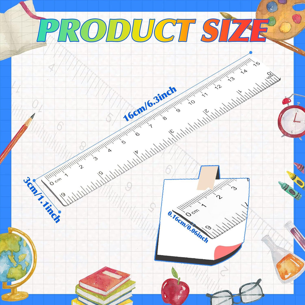 EBOOT 2 Pcs Acrylic Rulers Clear Plastic Rulers Straight Ruler, 6 Inch