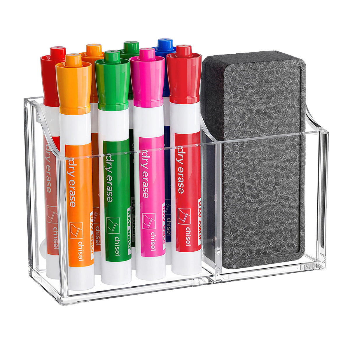 HBlife Acrylic Magnetic Pen Holder Set for Whiteboard Fridge Locker
